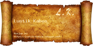 Lustik Kabos névjegykártya